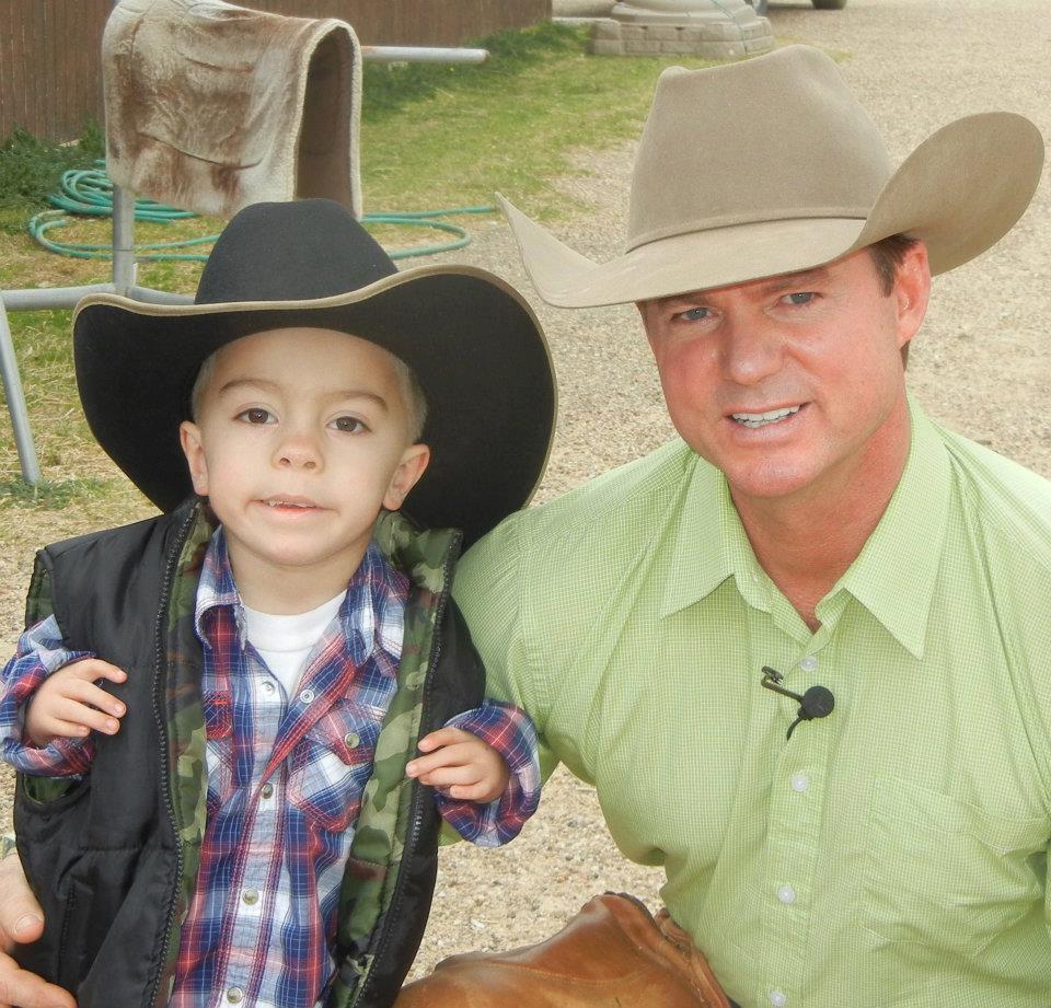 Kaleb with world-renowned horsemanship expert Chris Cox at the first Champion In You Ranch Program hosted by Chris Cox at his Diamond Double C Ranch in Mineral Wells, TX